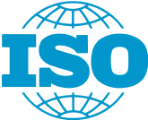 ISO logo in blue on a white background