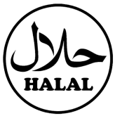 HALAL logo with Arabic text and 'HALAL' in English on a white background